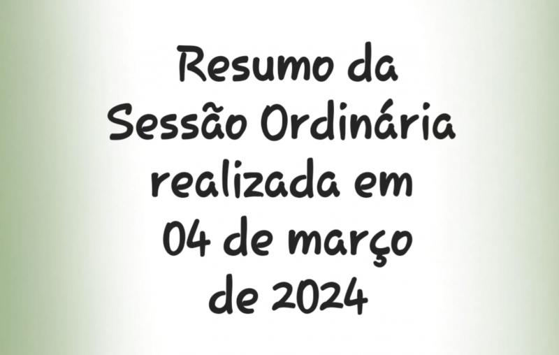 SESSÃO ORDINÁRIA